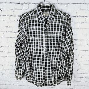 L. L. BEAN | vintage plaid button up collared long sleeve shirt